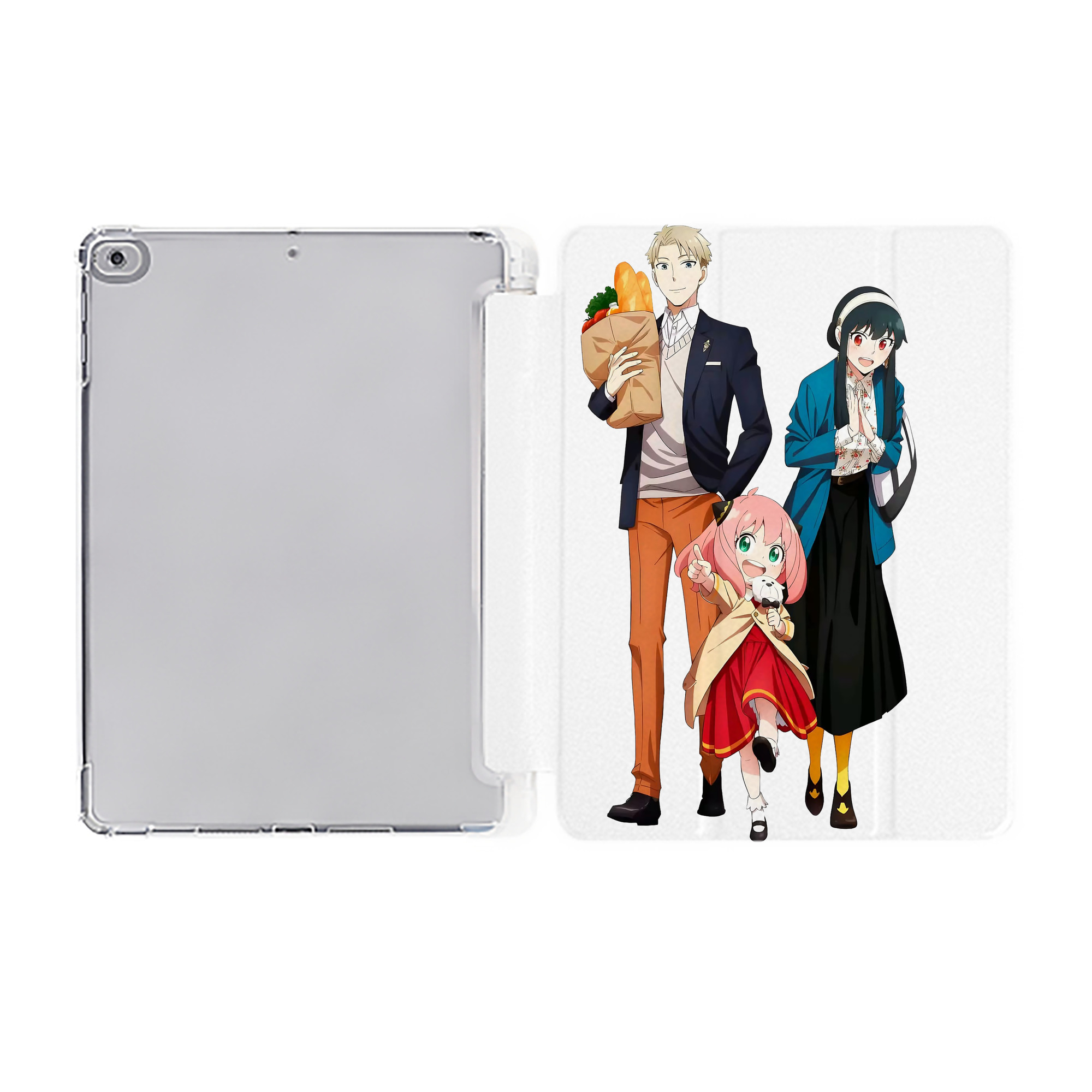 （画像用） SPY×FAMILY间谍家家酒 IPad ケース ペン収納付き 三つ折りスタンド PUレザー×シリコン 対応機種9.5/10.5/10.9インチ
